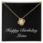 Happy Birthday Luisa v2 - 18K Yellow Gold Finish Love Knot Necklace