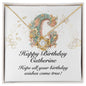 Happy Birthday Catherine v01 - 18K Yellow Gold Finish Love Knot Necklace