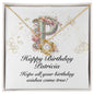 Happy Birthday Patricia v01 - 18K Yellow Gold Finish Love Knot Necklace