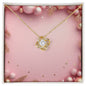 Christmas Background 005 - 18K Yellow Gold Finish Love Knot Necklace