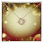 Christmas Background 100 - 18K Yellow Gold Finish Love Knot Necklace