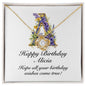 Happy Birthday Alicia v02 - 18K Yellow Gold Finish Love Knot Necklace