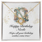 Happy Birthday Nicole v01 - 18K Yellow Gold Finish Love Knot Necklace