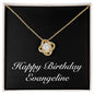 Happy Birthday Evangeline v2 - 18K Yellow Gold Finish Love Knot Necklace