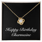 Happy Birthday Charmaine v2 - 18K Yellow Gold Finish Love Knot Necklace