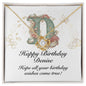 Happy Birthday Denise v01 - 18K Yellow Gold Finish Love Knot Necklace