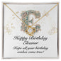 Happy Birthday Eleanor v01 - 18K Yellow Gold Finish Love Knot Necklace