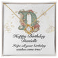Happy Birthday Danielle v01 - 18K Yellow Gold Finish Love Knot Necklace
