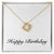 Happy Birthday - 18K Yellow Gold Finish Love Knot Necklace