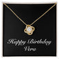 Happy Birthday Vera v2 - 18K Yellow Gold Finish Love Knot Necklace