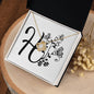 Botanical Monogram H - 18K Yellow Gold Finish Love Knot Necklace