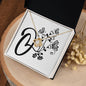 Botanical Monogram O - 18K Yellow Gold Finish Love Knot Necklace