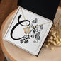 Botanical Monogram C - 18K Yellow Gold Finish Love Knot Necklace