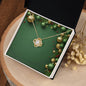 Christmas Background 027 - 18K Yellow Gold Finish Love Knot Necklace