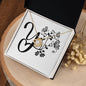 Botanical Monogram Y - 18K Yellow Gold Finish Love Knot Necklace