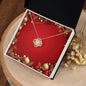 Christmas Background 047 - 18K Yellow Gold Finish Love Knot Necklace