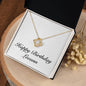 Happy Birthday Leeann - 18K Yellow Gold Finish Love Knot Necklace