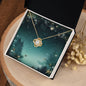Christmas Background 111 - 18K Yellow Gold Finish Love Knot Necklace