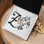 Botanical Monogram Z - 18K Yellow Gold Finish Love Knot Necklace