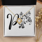 Botanical Monogram P - 18K Yellow Gold Finish Love Knot Necklace