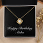 Happy Birthday Aisha v2 - 18K Yellow Gold Finish Love Knot Necklace