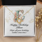 Happy Birthday Lillian v01 - 18K Yellow Gold Finish Love Knot Necklace