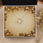 Christmas Background 052 - 18K Yellow Gold Finish Love Knot Necklace