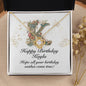 Happy Birthday Kayla v01 - 18K Yellow Gold Finish Love Knot Necklace