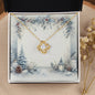 Christmas Background 084 - 18K Yellow Gold Finish Love Knot Necklace