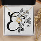 Botanical Monogram E - 18K Yellow Gold Finish Love Knot Necklace