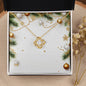 Christmas Background 048 - 18K Yellow Gold Finish Love Knot Necklace