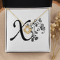 Botanical Monogram X - 18K Yellow Gold Finish Love Knot Necklace