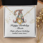 Happy Birthday Alexis v01 - 18K Yellow Gold Finish Love Knot Necklace