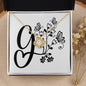 Botanical Monogram G - 18K Yellow Gold Finish Love Knot Necklace
