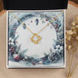 Christmas Background 090 - 18K Yellow Gold Finish Love Knot Necklace
