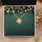 Christmas Background 037 - 18K Yellow Gold Finish Love Knot Necklace