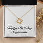 Happy Birthday Sanjuanita - 18K Yellow Gold Finish Love Knot Necklace