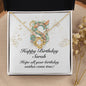 Happy Birthday Sarah v01 - 18K Yellow Gold Finish Love Knot Necklace