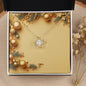 Christmas Background 059 - 18K Yellow Gold Finish Love Knot Necklace