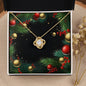 Christmas Background 125 - 18K Yellow Gold Finish Love Knot Necklace