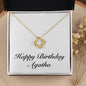 Happy Birthday Agatha - 18K Yellow Gold Finish Love Knot Necklace
