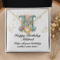 Happy Birthday Mildred v01 - 18K Yellow Gold Finish Love Knot Necklace