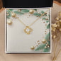 Christmas Background 063 - 18K Yellow Gold Finish Love Knot Necklace