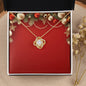 Christmas Background 013 - 18K Yellow Gold Finish Love Knot Necklace