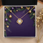 Christmas Background 024 - 18K Yellow Gold Finish Love Knot Necklace