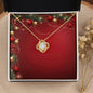 Christmas Background 046 - 18K Yellow Gold Finish Love Knot Necklace