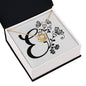 Botanical Monogram E - 18K Yellow Gold Finish Love Knot Necklace