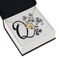 Botanical Monogram Q - 18K Yellow Gold Finish Love Knot Necklace