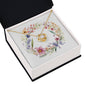Boho Flowers Wreath Watercolor 07 - 18K Yellow Gold Finish Love Knot Necklace