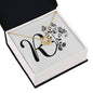 Botanical Monogram R - 18K Yellow Gold Finish Love Knot Necklace